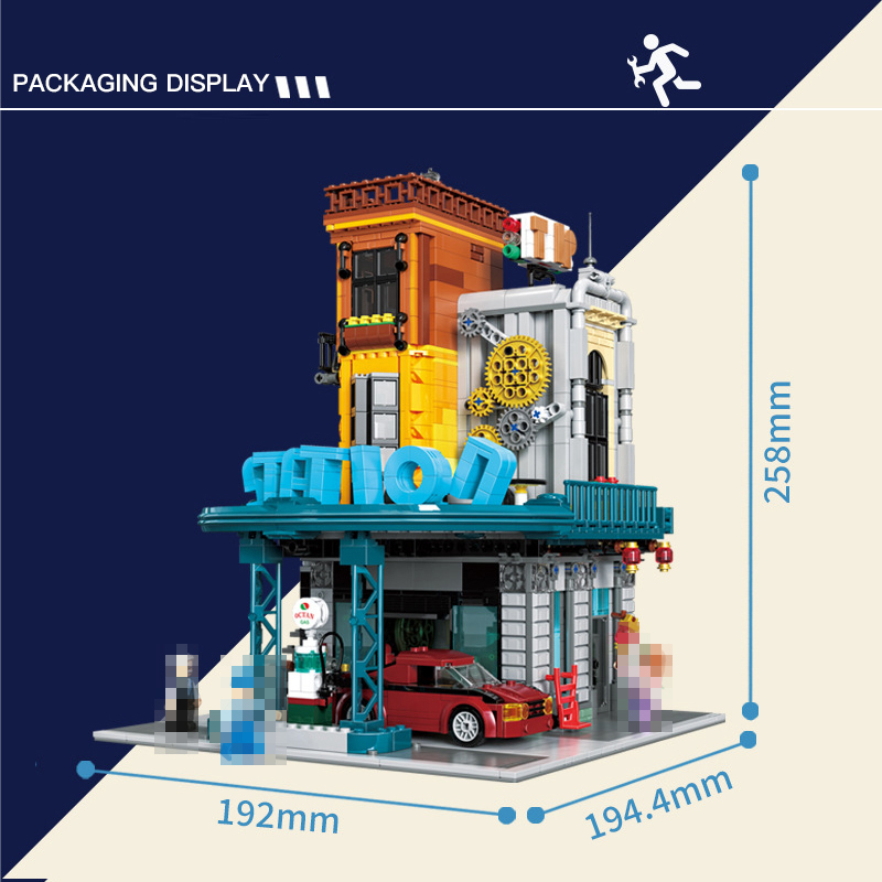 {Mini Bricks} ZHEGAO 00417 Creator Expert Serving Station Modular Buildings Blocks 1859±pcs Bricks from China.