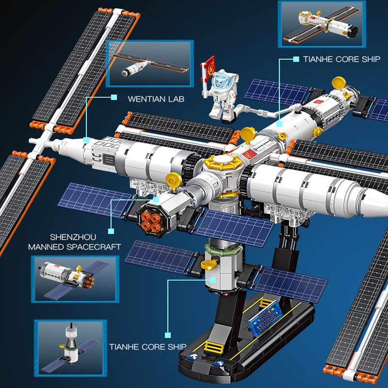 JIESTAR 58006 Space Model Tiangong Space Station Building Blocks 838±pcs Bricks from China.