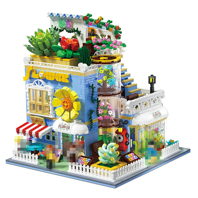 {Mini Bricks} ZHEGAO DZ6120 Creator Succulents Store Toys Building Blocks 2091±pcs Bricks from China.