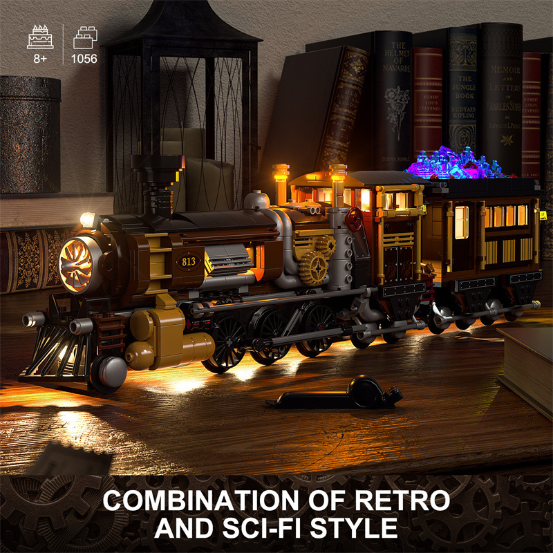 {With Light}FunWhole F9006 Creator Expert Steam train of ore Building Blocks 1056±pcs Bricks from China.