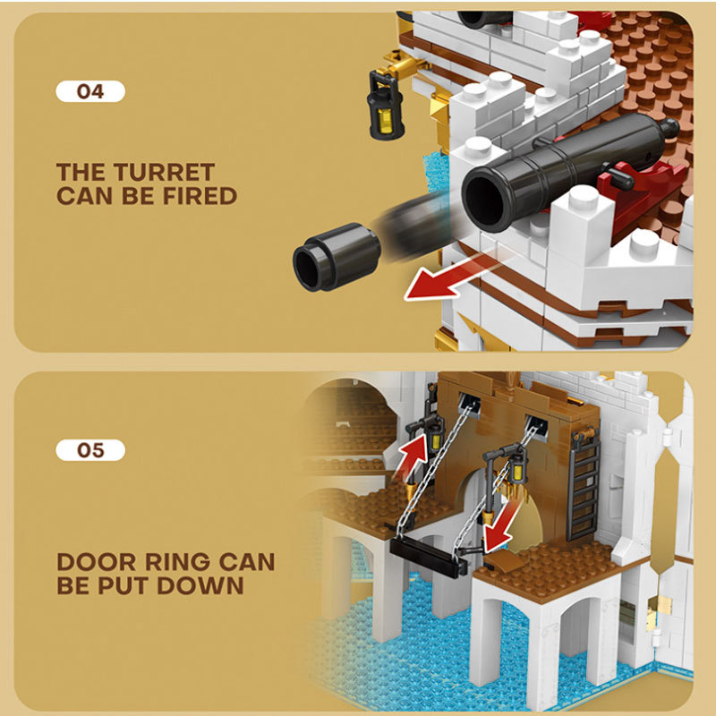 Reobrix 66013 Pirates The Royal Bay Building Blocks 4168±pcs Bricks Toys From USA 3-7 Delivery.