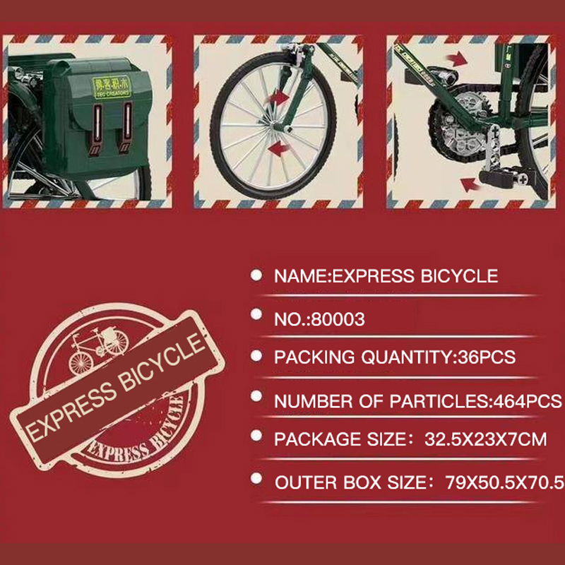 DK80003 Technic 1:5 Express Bicycle Building Blocks 464±pcs Bricks from China.