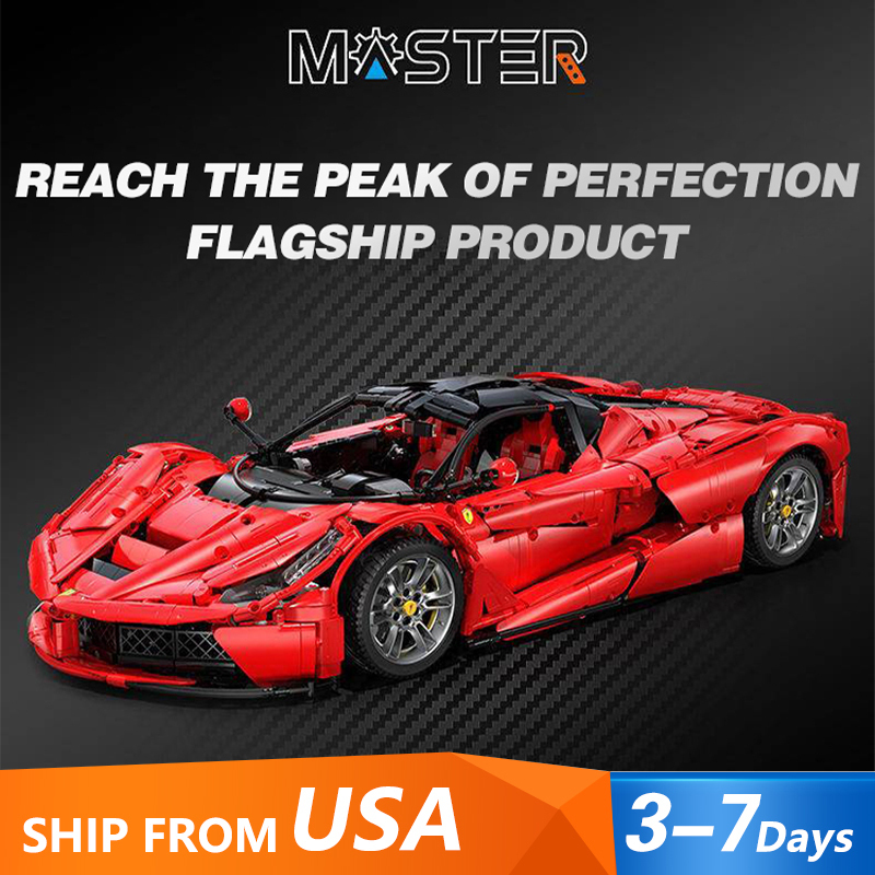 CaDa C61505 Technic 1:8 Red Ferrari Laferrari Sports Car Buildings Blocks 4739±pcs Bricks from USA 3-7 Days Delivery.