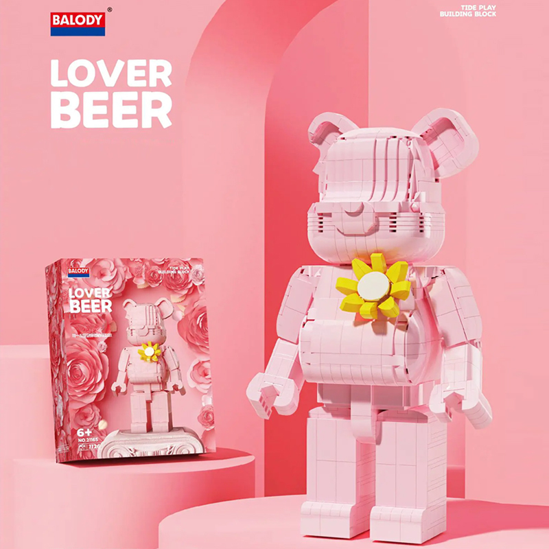 {Mini Micro Bricks}BALODY 21165 Creator Idea Pink Lover Beer Building Blocks 1126±pcs Bricks from China