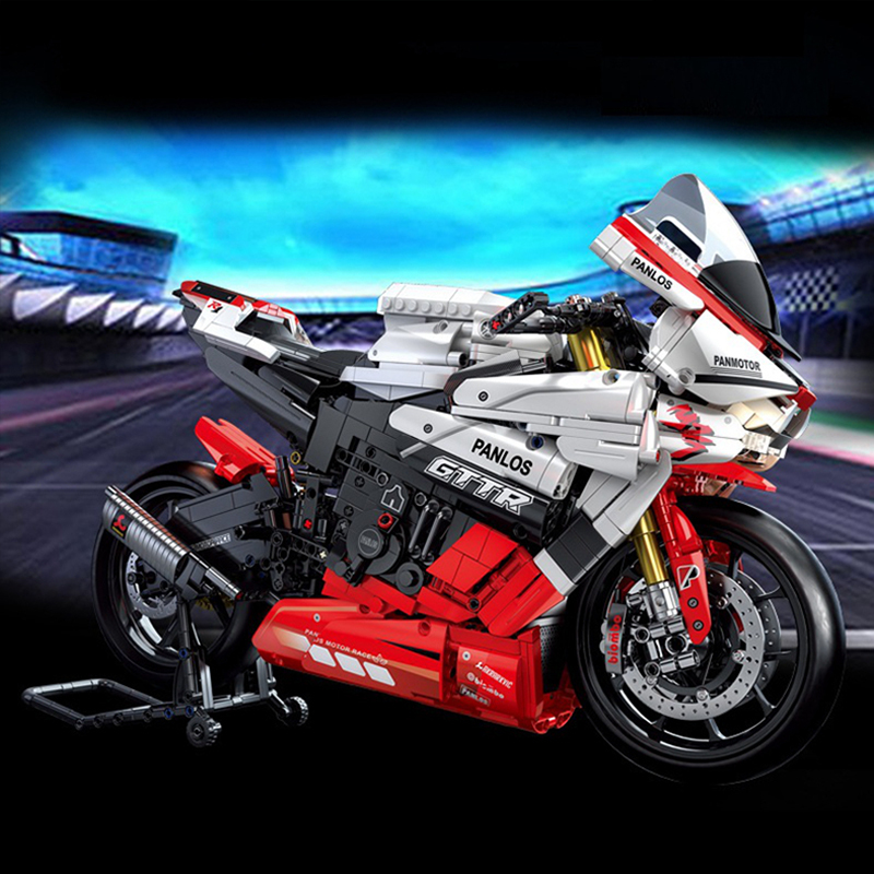 {With Light} PANLOS 672104 Technic 1:5 YAMAHA R1 Motorcycle Building Blocks 2333±pcs Bricks from China.