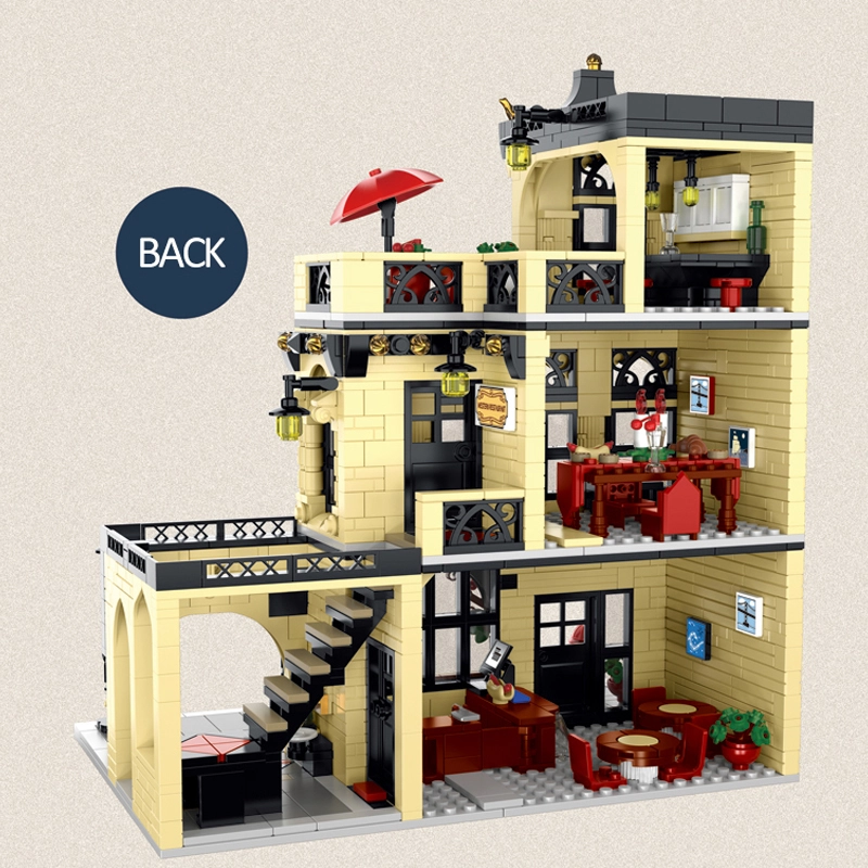 {WithLight}Mork 20114 Creator Expert City Restaurant Block Module Modular Buildings Blocks 1489±pcs Bricks from China.