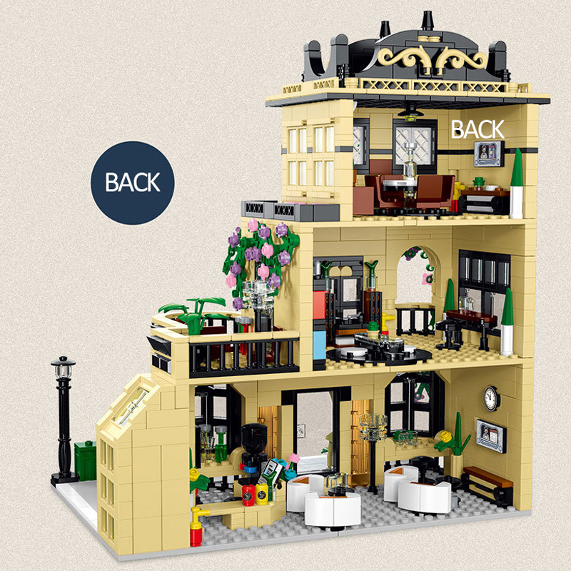 {With Light}Mork 20113 Creator Expert City Cafe Block Module Modular Buildings Blocks Coffee Shop 1443±pcs Bricks from China.