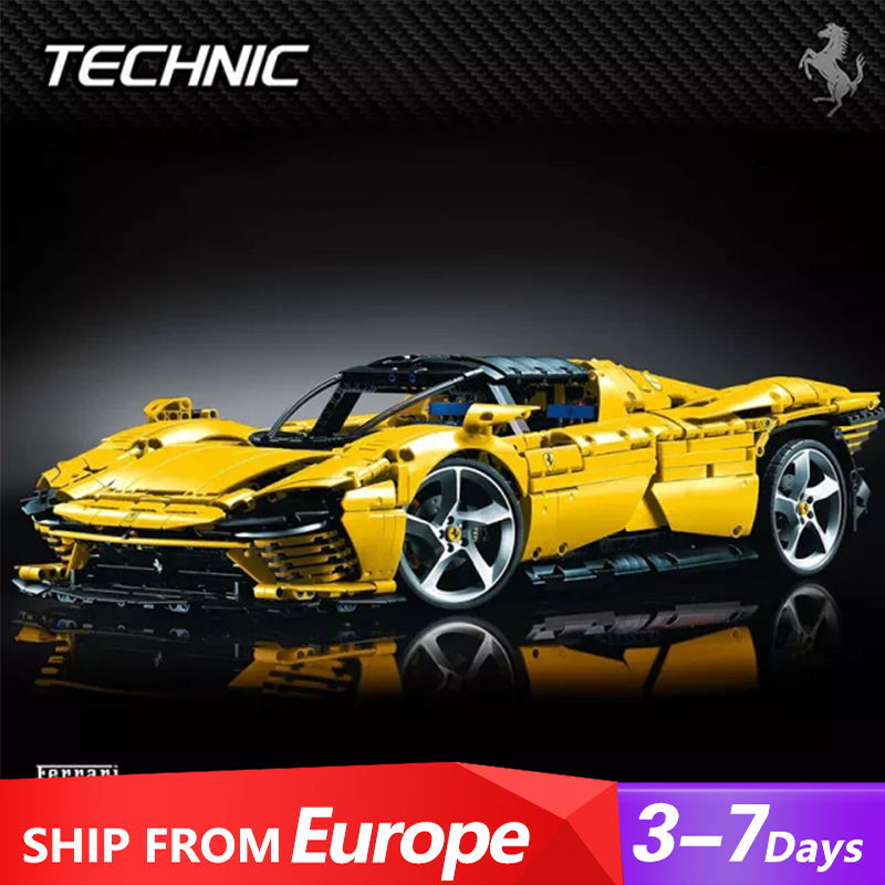 Custom 43143 Technic Yellow Ferrari Sports Car Buidling Blocks 3778±PCS Bricks Toys from Europe 3-7 Days Delivery.