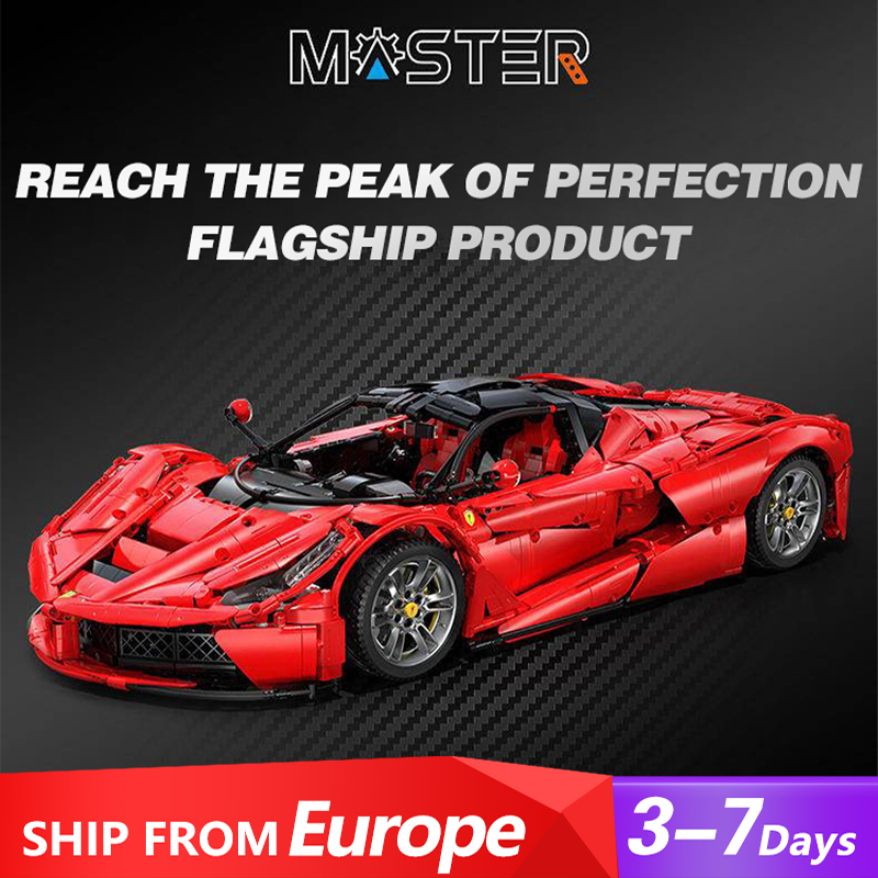 CaDa C61505 Technic 1:8 Red Ferrari Laferrari Sports Car Buildings Blocks 4739±pcs Bricks from Europe 3-7 Days Delivery.