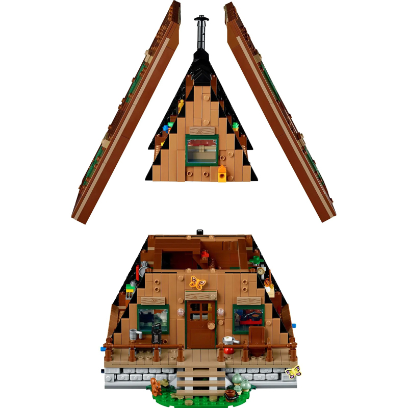 Custom 67001 Creator A-Frame Cabin Buildings Blocks 2162±pcs Bricks from China.