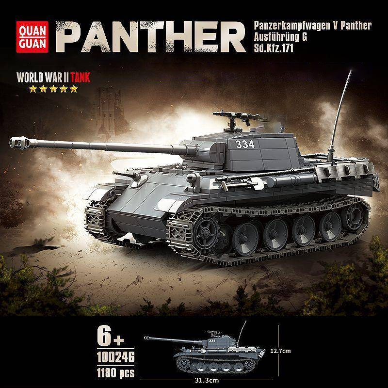 QUANGUAN 100246 Military Panther Ausfuhrung G Sd.Kfz.171 Tank Building Blocks 1180±pcs Bricks from China.