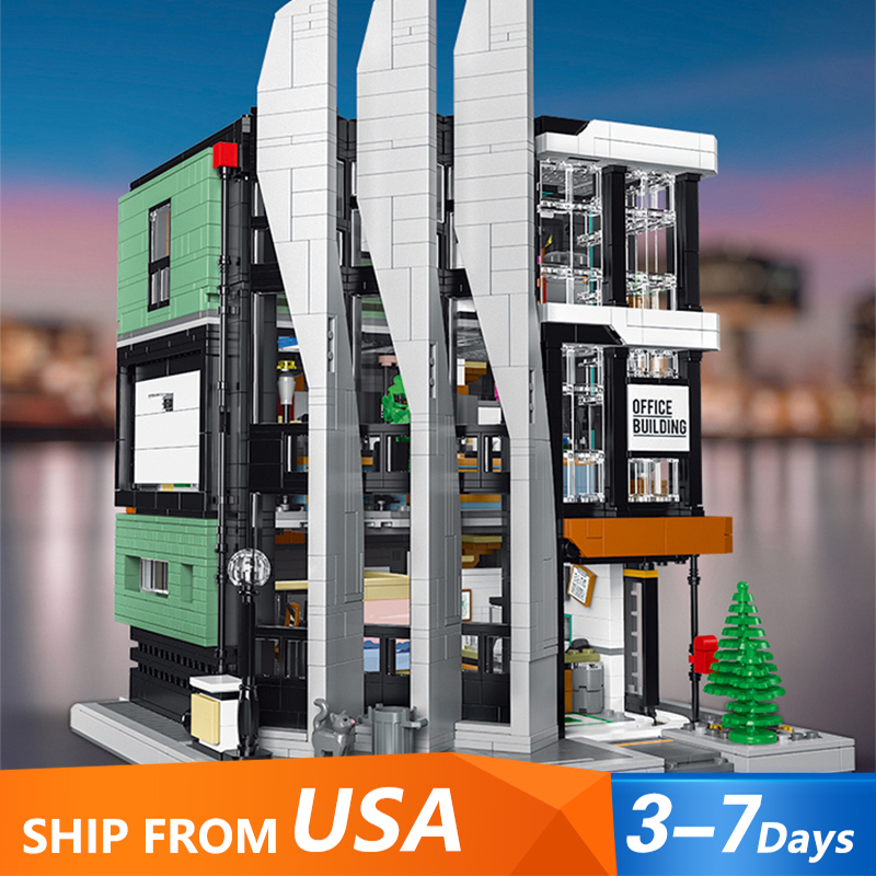 {With Light} PINBAO 7702 Creator Expert The Office 'Boss on top' Modular Buildings Blocks 3711±pcs Bricks From USA 3-7 Days Delivery.