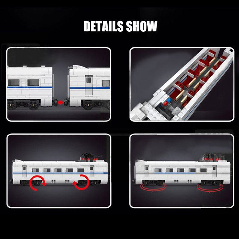Mould King 12002 City Series World Railway CRH2 High-speed Train Building Block 1808±pcs Bricks Toy From USA 3-7 Days Delivery.