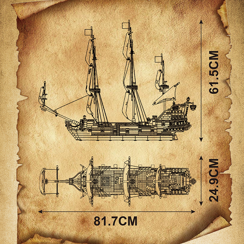 MOULD KING 13109 Movie & Game Pirates of QA Ship Building Blocks 3139±pcs Bricks Toys From USA 3-7 Days Delivery.