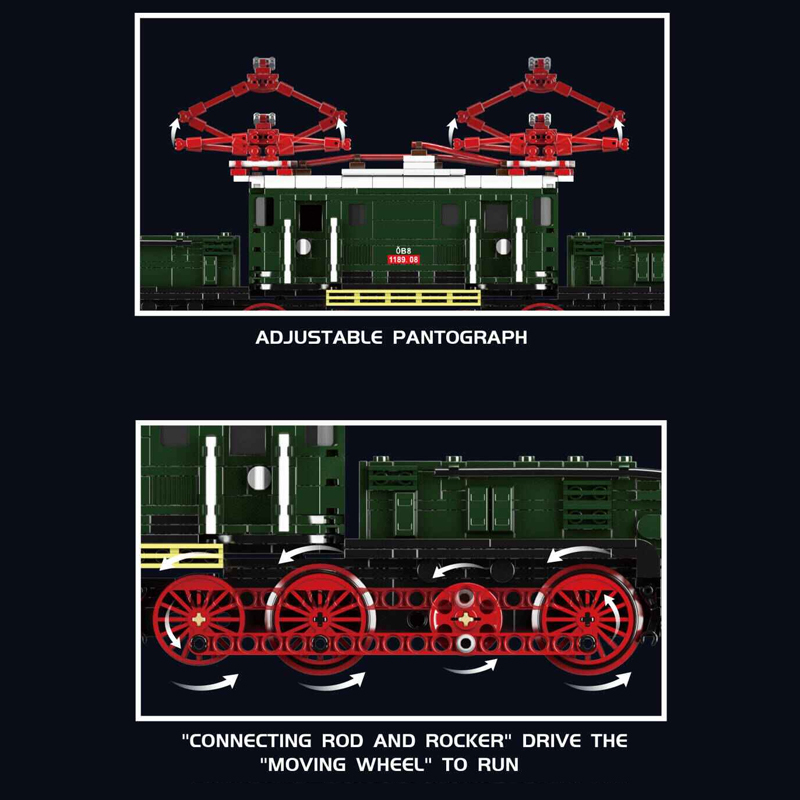 {Pre-Sale}Mould King 12023 Technic World Railway OBB 1189.08 Electric Locomotive Train Building Blocks 919±pcs Bricks from Europe 3-7 Days Delivery.