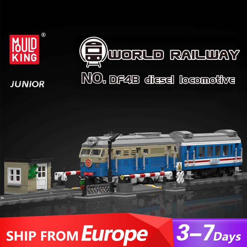 {Pre-Sale}{With Motor}Mould King 12022 Technic World Railway DF4B Diesel Locomotive Train Building Blocks1212±pcs Bricks from Europe 3-7 Days Delivery.