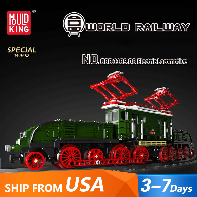 {Pre-Sale}Mould King 12023 Technic World Railway OBB 1189.08 Electric Locomotive Train Building Blocks 919±pcs Bricks from USA 3-7 Days Delivery.