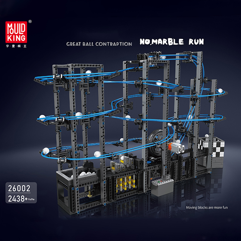 {With Original Box} Mould King 26002 Technic Motor Great Ball Contraption Marble Run Building Blocks 2438±pcs from Europe 3-7 Days Delivery.