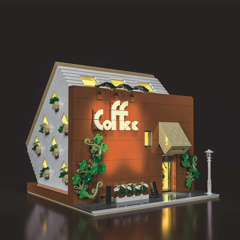 {With Light}MORK 10209 Modular Buildings Upside Down Cafe House Building Blocks 3118±pcs Bricks from China.