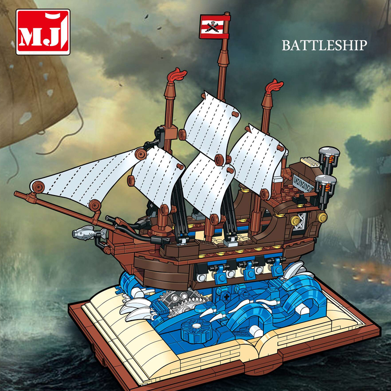 MJI 13042 Pirates BATTLE Ship Book Design Building Blocks 925±pcs Bricks from China.