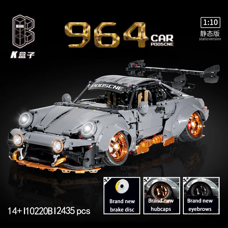 K-Box 10220B Moc 1:10 Technical Cement gray low-lying sports Car Model building blocks 2345pcs bricks toys ship from China.