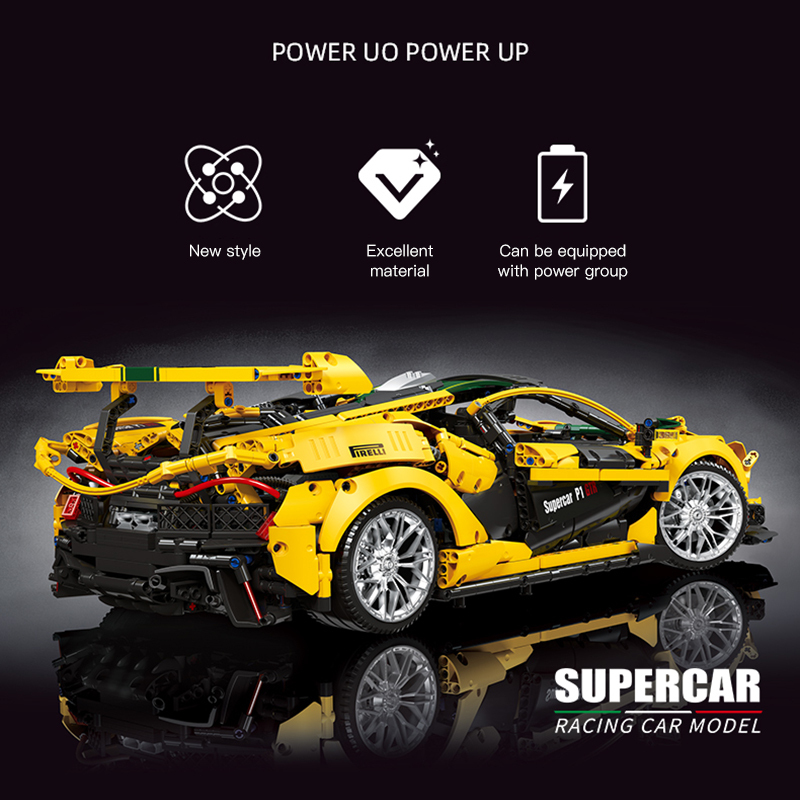 JIESTAR 91101 Technic Yellow McLaren Sports car Building Blocks 3316pcs Bricks Toys From China Delivery.