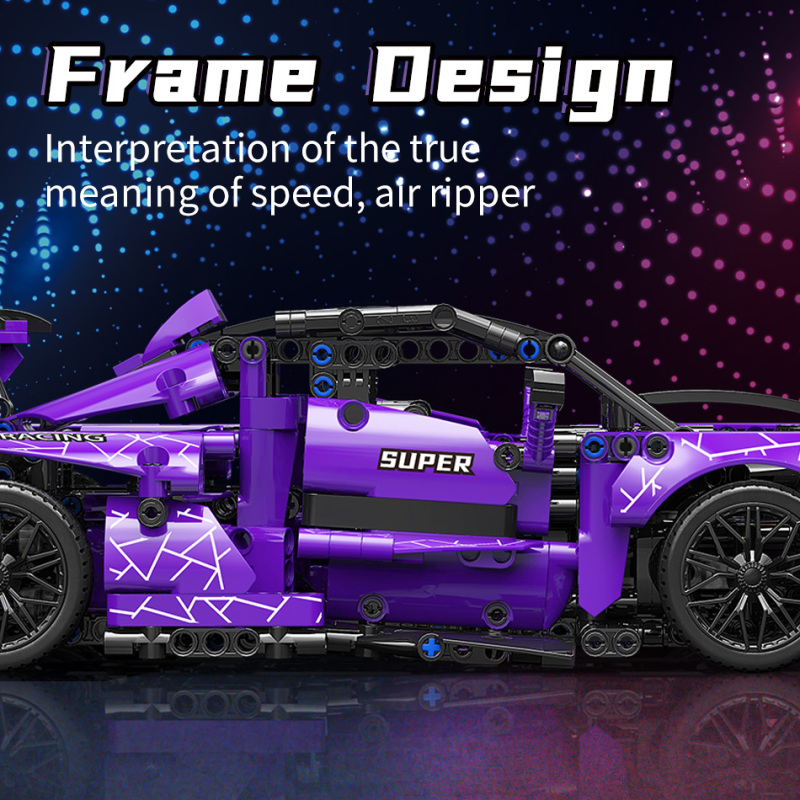 MOYU MY88314 Moc Technic 1:14 The Car Race Remote Control Purple Sports Car Building Blocks 1227PCS Bricks From China.