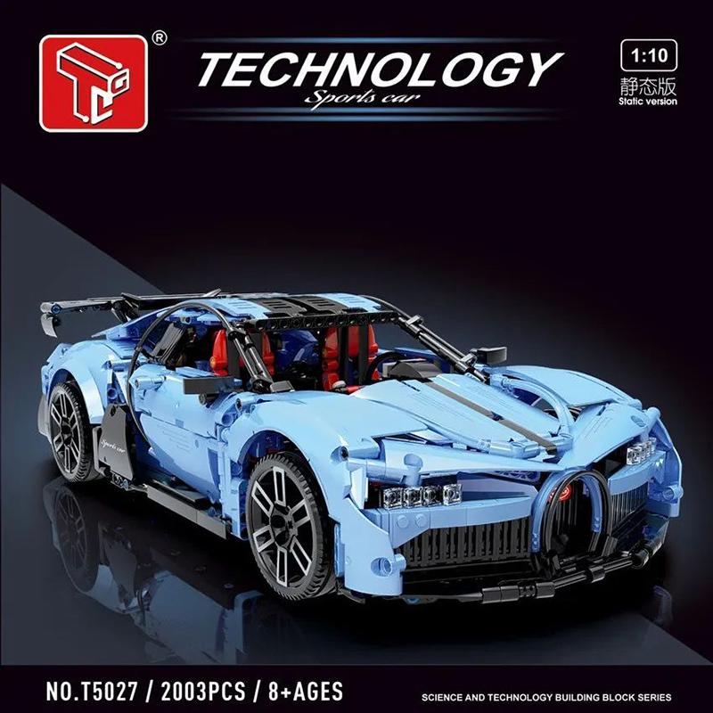 TAIGAOLE T5027A Technic Motor 1:10 Blue Bugatti Sports Car Building Blocks 2003pcs Bricks Toys From China Delivery.