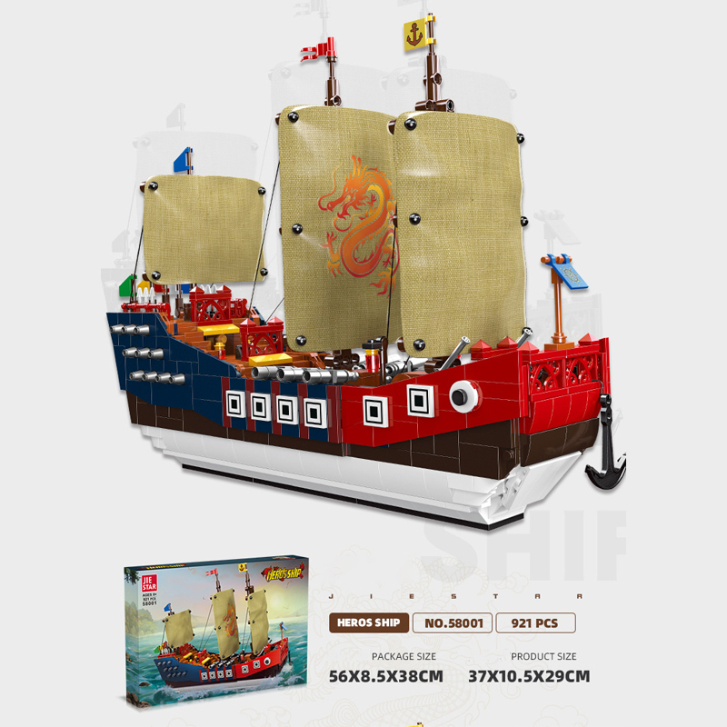 JIE Star 58001 Creator Expert Heros Ship Building Blocks 921±pcs From China.