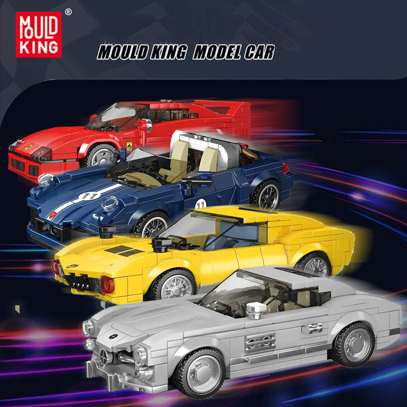 {With Transparent Box} Mould King 27037 27038 27039 27040 Technic Lamborghini Ferrari Benz Porsche 911 Sportcar Mini Raing Car Building Blocks Bricks from China.
