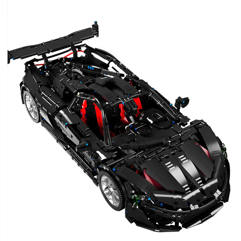 [With Motor}HAPPY BUILD XQ1001-A Technic Upgrade Version 1:8 Black McLaren P1 hypercar Building Blocks 3686±pcs Bricks from China.