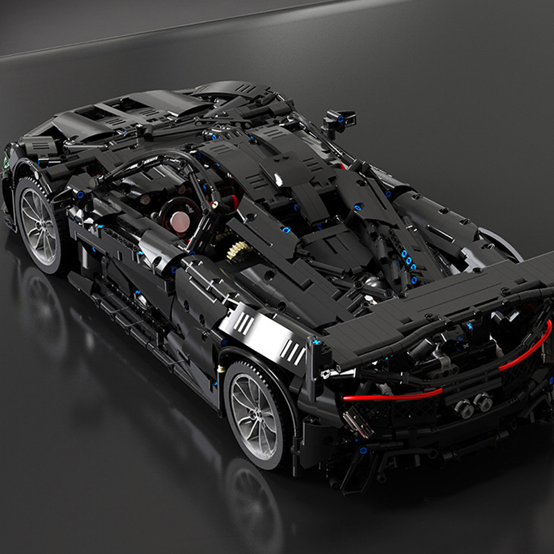 [With Motor}HAPPY BUILD XQ1001-A Technic Upgrade Version 1:8 Black McLaren P1 hypercar Building Blocks 3686±pcs Bricks from China.