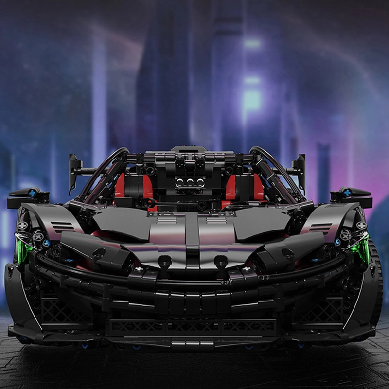 [With Motor}HAPPY BUILD XQ1001-A Technic Upgrade Version 1:8 Black McLaren P1 hypercar Building Blocks 3686±pcs Bricks from China.