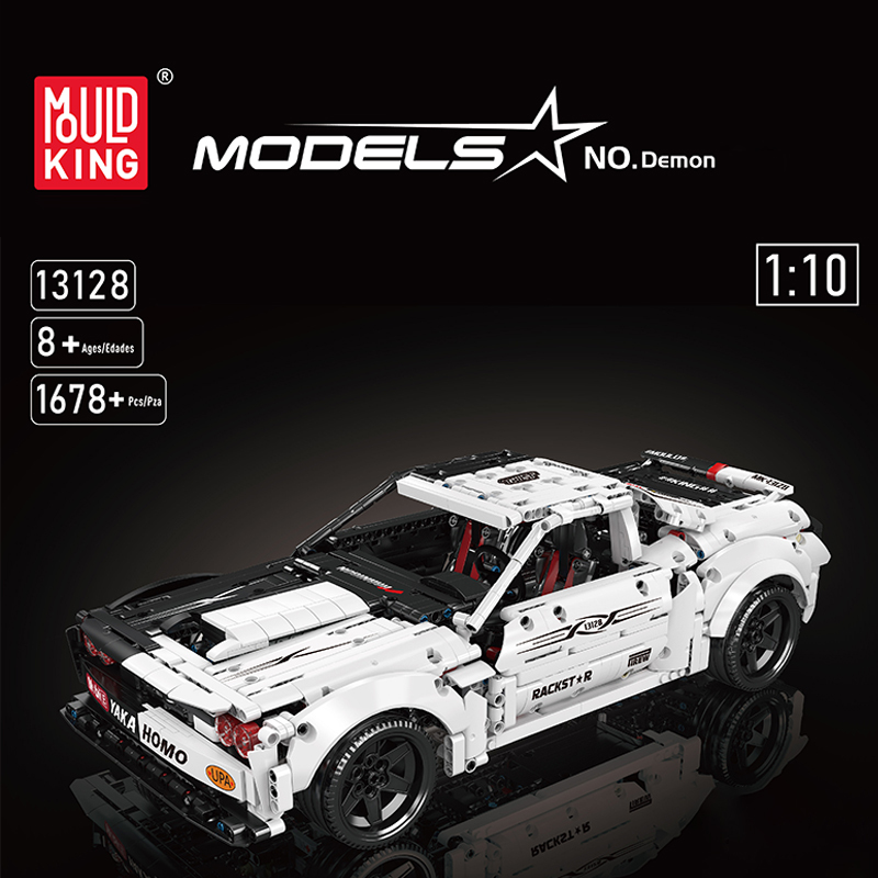 {With Motor}Mould King 13128 Technic 1:10 Dodge Hellcat Super Car Building Blocks 1678±pcs Bricks from China.