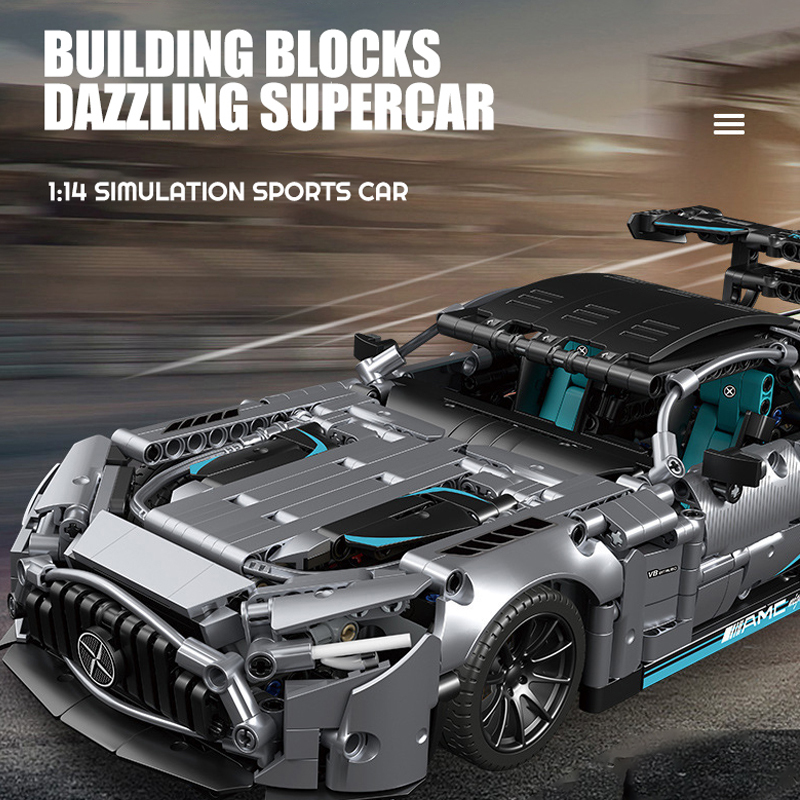 {Only Set} MJI8620A Technic  1:14 Plated AMG Super Car Building Blocks 1466±pcs Bricks from China.