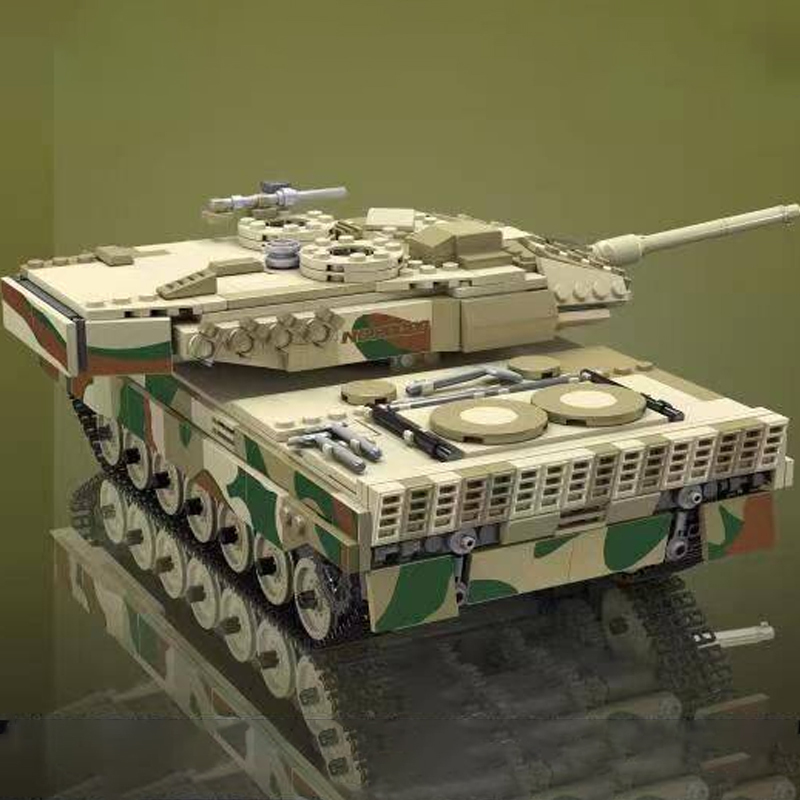 {With Motor}Mould King 20020 Military Leopard 2 Tank Building Blocks 1091±pcs Bricks from China.