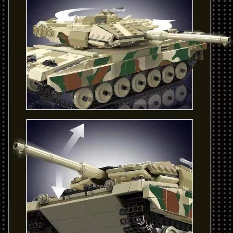 {With Motor}Mould King 20020 Military Leopard 2 Tank Building Blocks 1091±pcs Bricks from China.