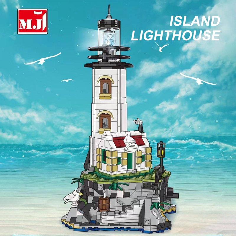 {Pre-Order} {With Light} MJI 13045 Creator Island Lighthouse Book Design Building Blocks 1092±pcs Bricks from China.