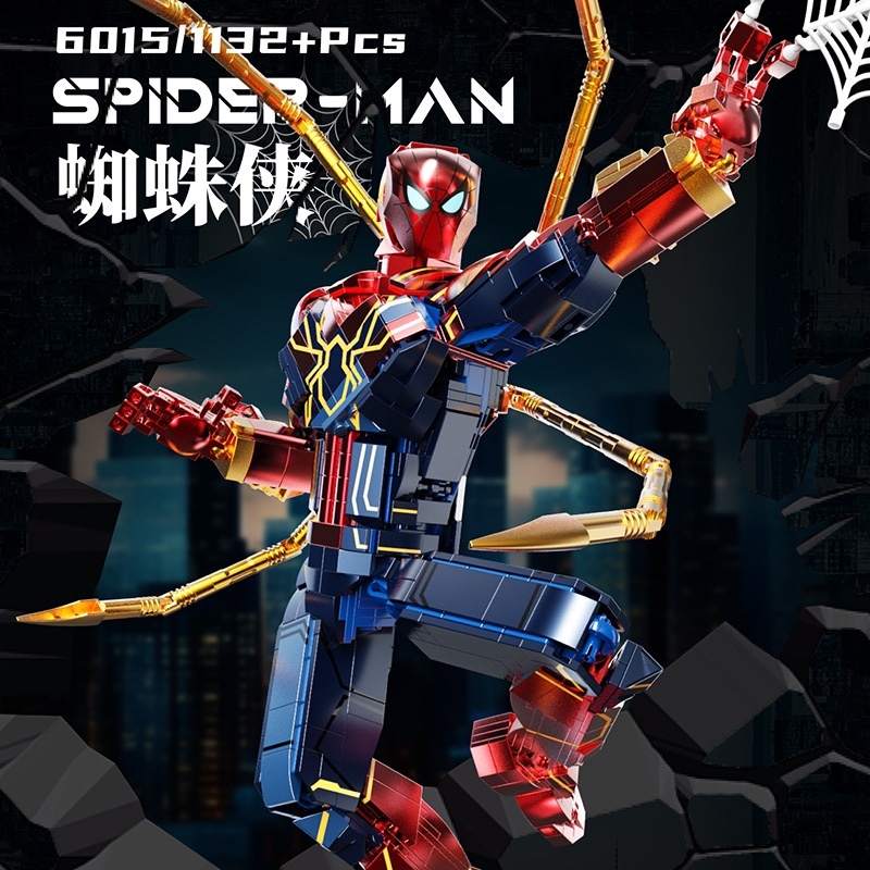 TUOLE 6015 Spiderman Spider Hero Uphold Justice Marvel 1132±pcs Building Block Brick Toy from China