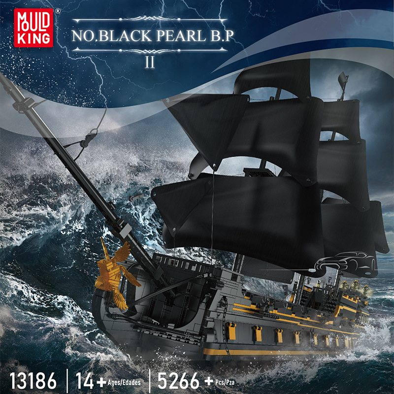 Mould King 13186 Pirates Black Pearl ship B.P Ⅱ Building Blocks 4794±pcs Bricks from China.