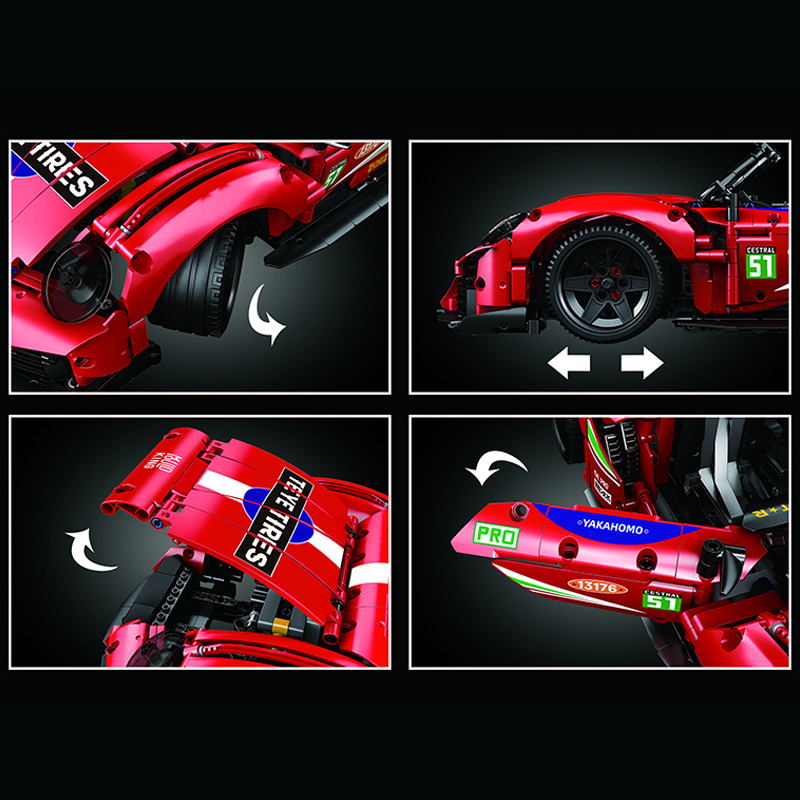 Mould King 13176 Technic Motor Porsche 911 Super Car Building Blocks 1538±pcs Bricks from China.
