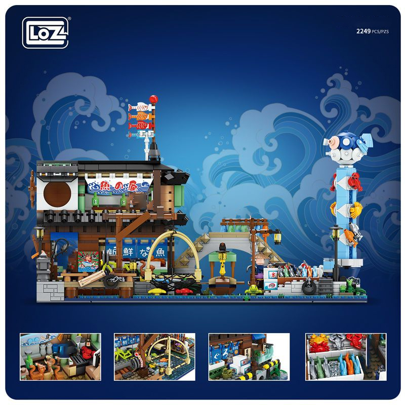 {Mini Micro Bricks}  LOZ1049 Creator Expert Japanese izakaya Modular Buildings Blocks 2249±pcs Bricks from China.