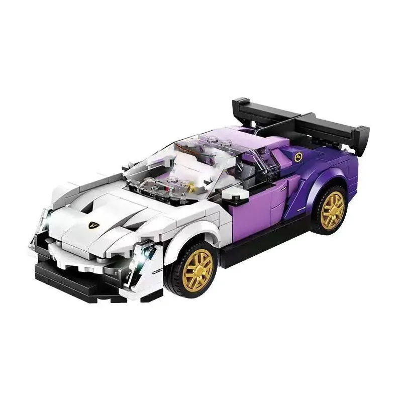 {Static version} Forange FC1615 Speed Champions Purple Racer Car Building Blocks 269±pcs Bricks from China.