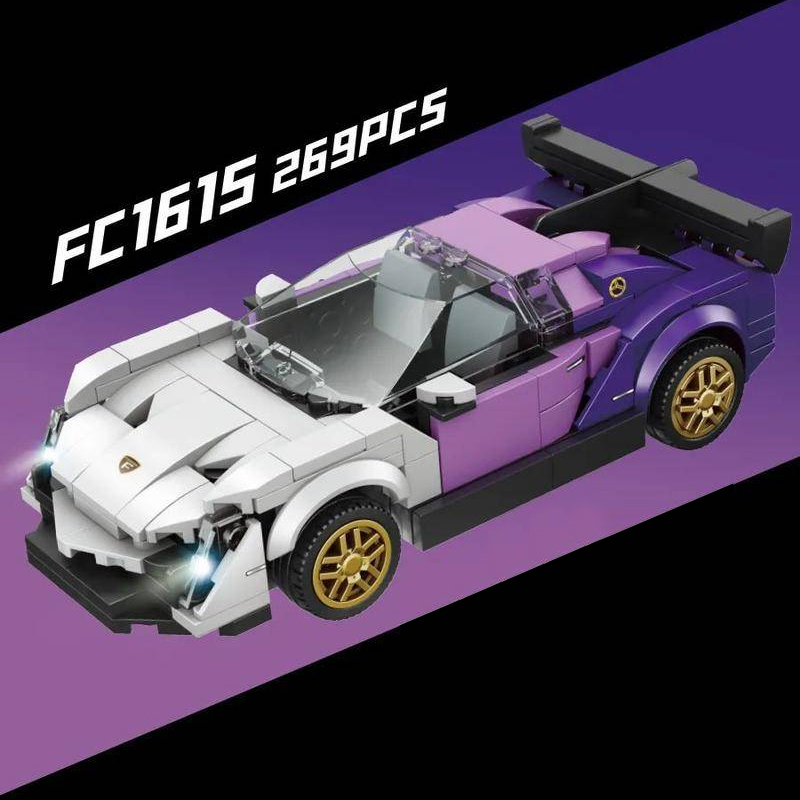 {Static version} Forange FC1615 Speed Champions Purple Racer Car Building Blocks 269±pcs Bricks from China.