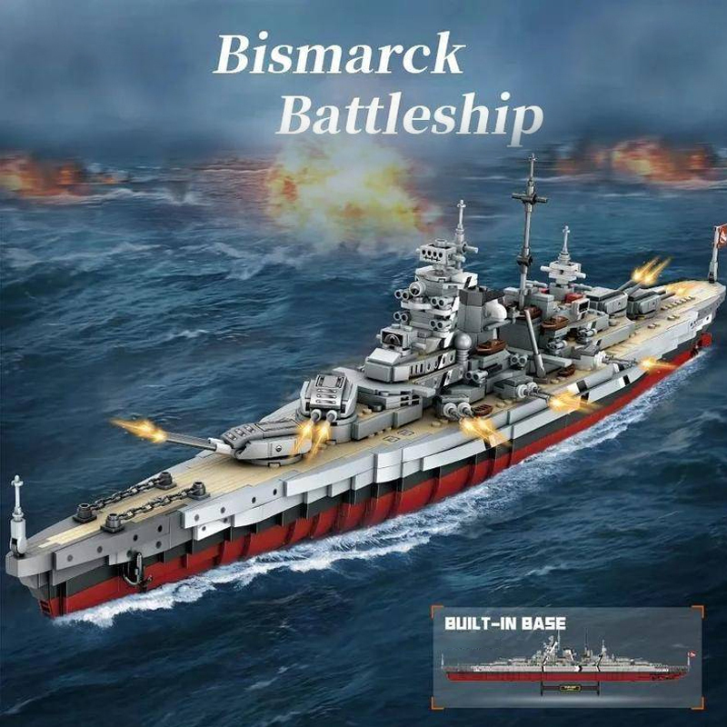 Forange FC4201 Military Bismarck Class Battleship Building Blocks 2081±pcs Bricks from China.