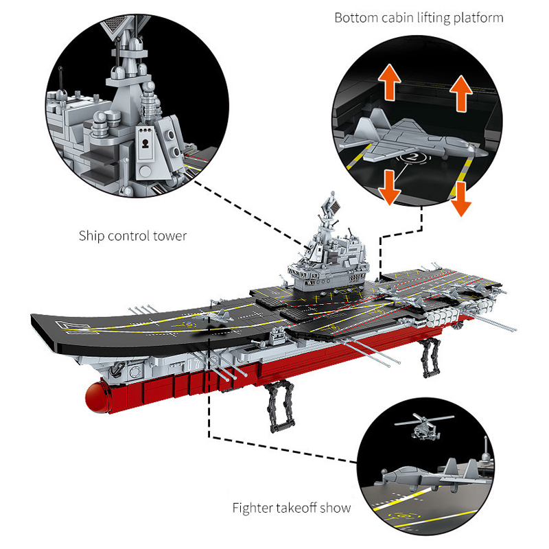 Forange FC6103 Military Aircraft carrier 001A Building Blocks 2002±pcs Bricks from China.