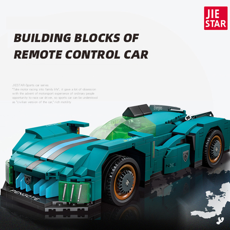 {With Motor}JIESTAR 92028 Technci Speed Champions NXE Racer Car building Blocks 594±pcs Bricks from China.