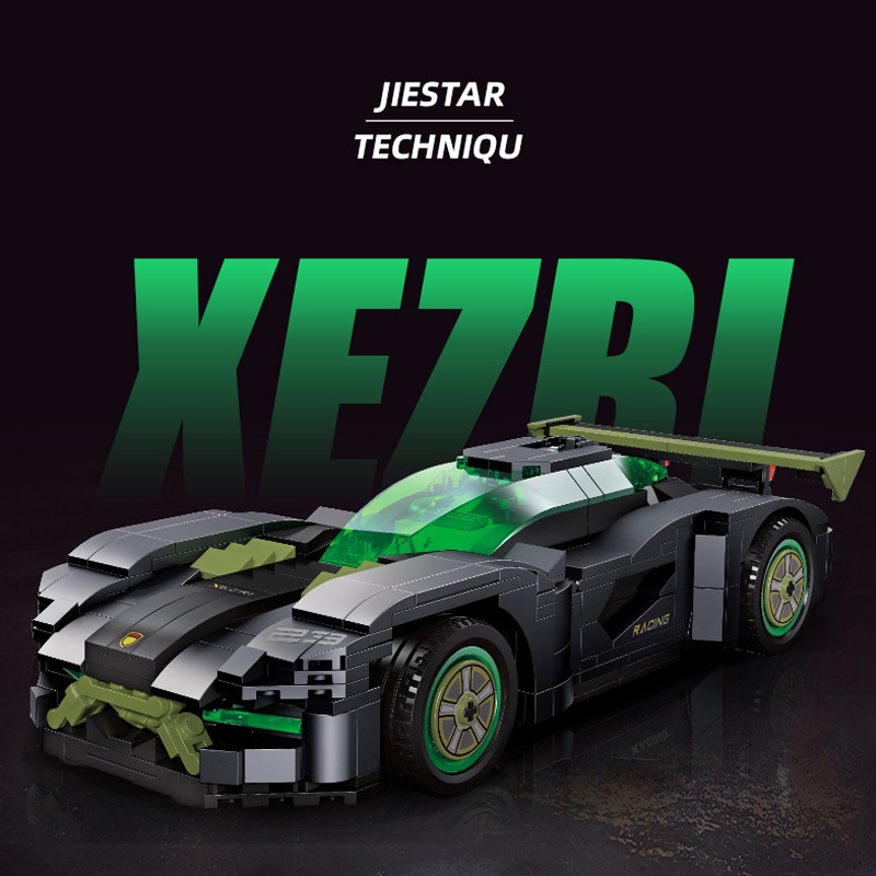 {With Motor}JIESTAR 92027 Technci Speed Champions XEZRI Racer Car building Blocks 582±pcs Bricks from China.