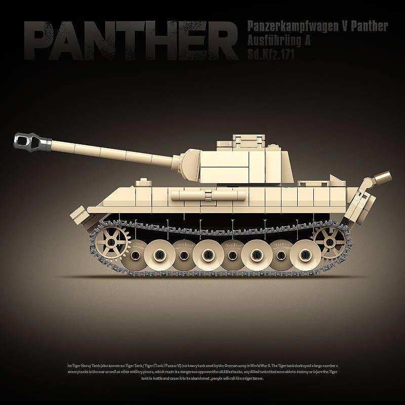 QUANGUAN 100245 Military Panther Tank Building Blocks 472±pcs Bricks from China.