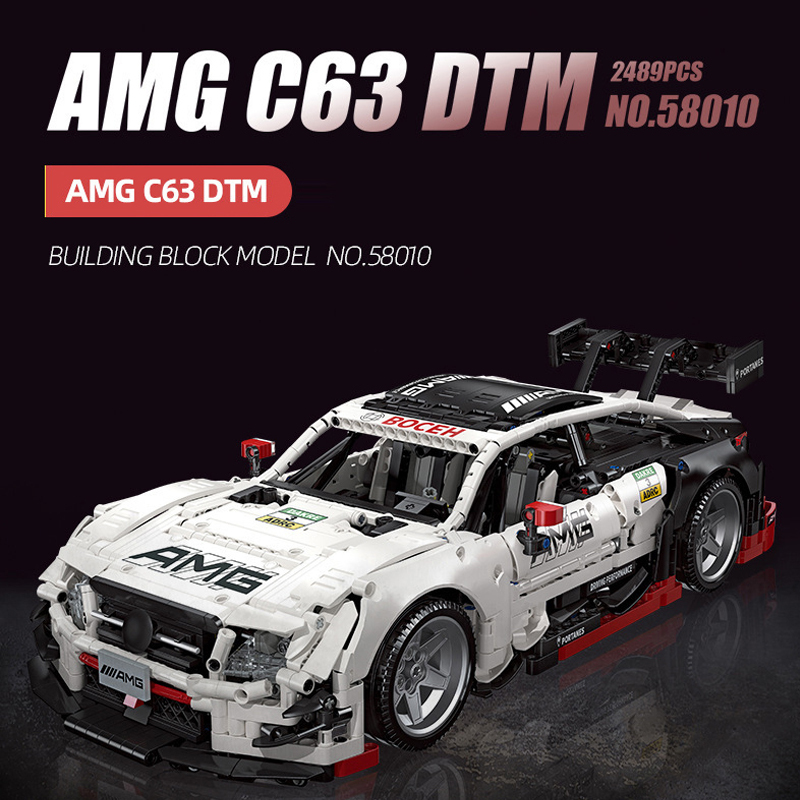 {With Motor}JIESTAR 58010 Technic Mercedes-Benz AMG C63 DTM Sports Car Building Blocks 2489±pcs Bricks from China.